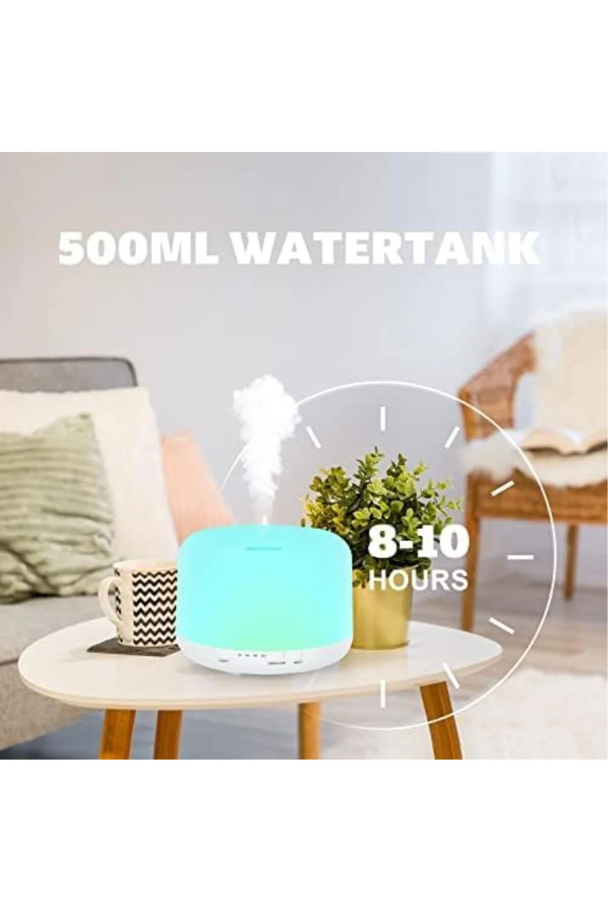 Uzaktan Kumandalı 500ML Uçucu Yağ Difüzörü, BPA İçermeyen Ultraso