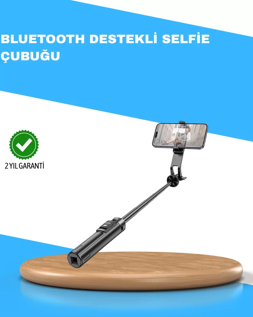 Uzaktan Kumandalı Bluetooth Selfie Çubuğu 130 cm – Sarsıntısız ve Profesyonel Çekimler