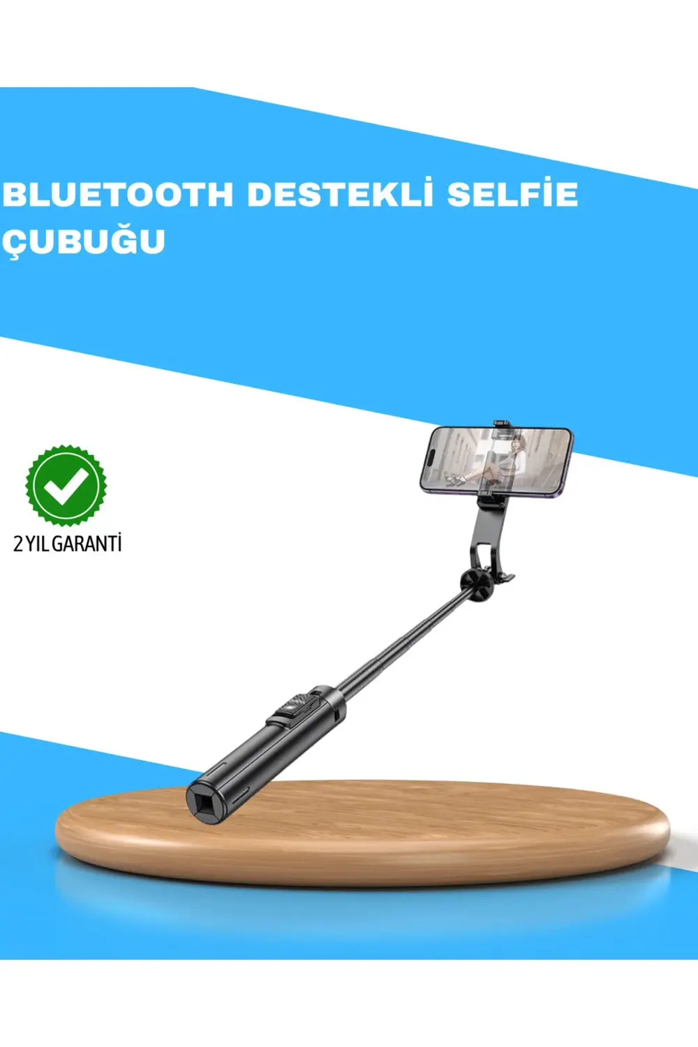 Uzaktan Kumandalı Bluetooth Selfie Çubuğu– Işıklı, 130 cm Ayarlan