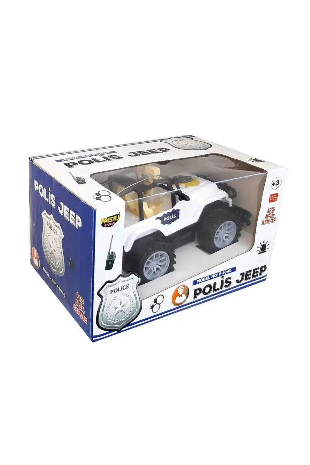 Uzaktan Kumandalı Çocuklar için Safari Polis Arazi Aracı Yarım Fo