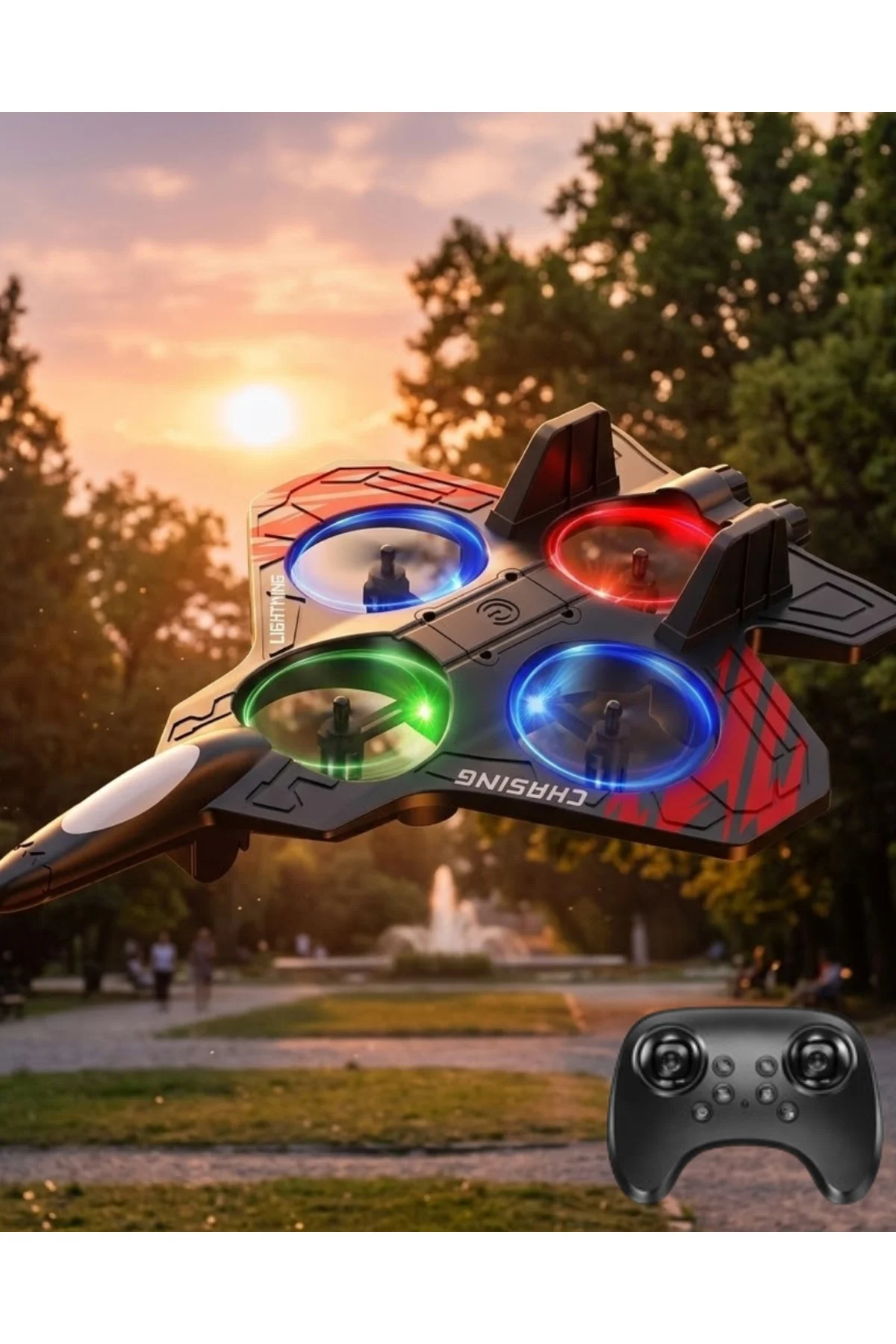 Uzaktan Kumandalı Drone Uçak LED Işıklı 360 Derece Akrobatik Hare