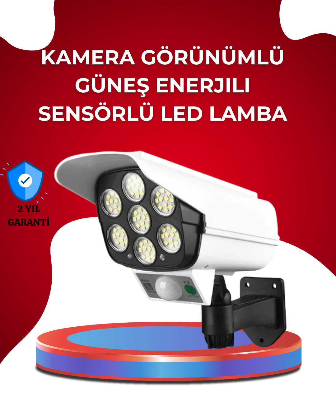 Uzaktan Kumandalı Güneş Enerjili LED Güvenlik Lambası Kamera Tipi