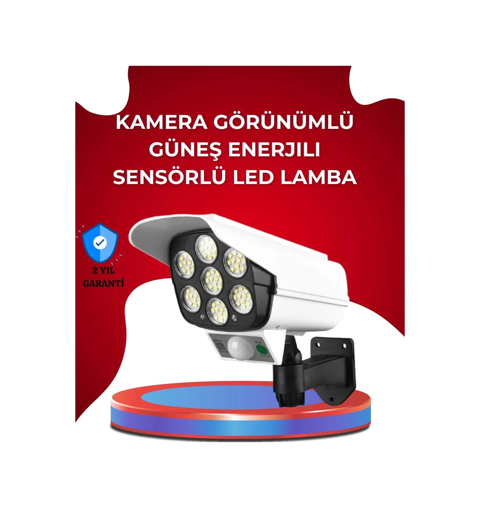 Uzaktan Kumandalı Güneş Enerjili Led Güvenlik Lambası Kamera Tipi