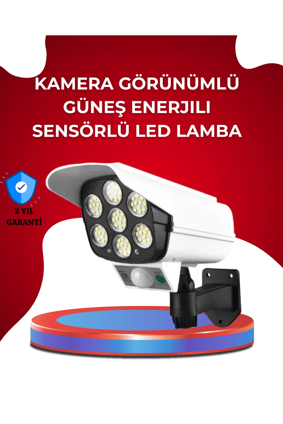 Uzaktan Kumandalı Güneş Enerjili LED Güvenlik Lambası Kamera Tipi