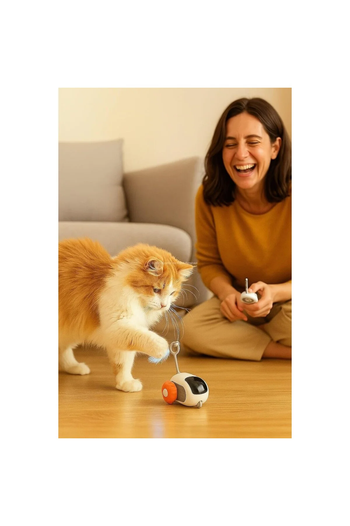 Uzaktan Kumandalı Kedi Oyuncağı 2 Modlu Hareketli Araba Sessiz Mo