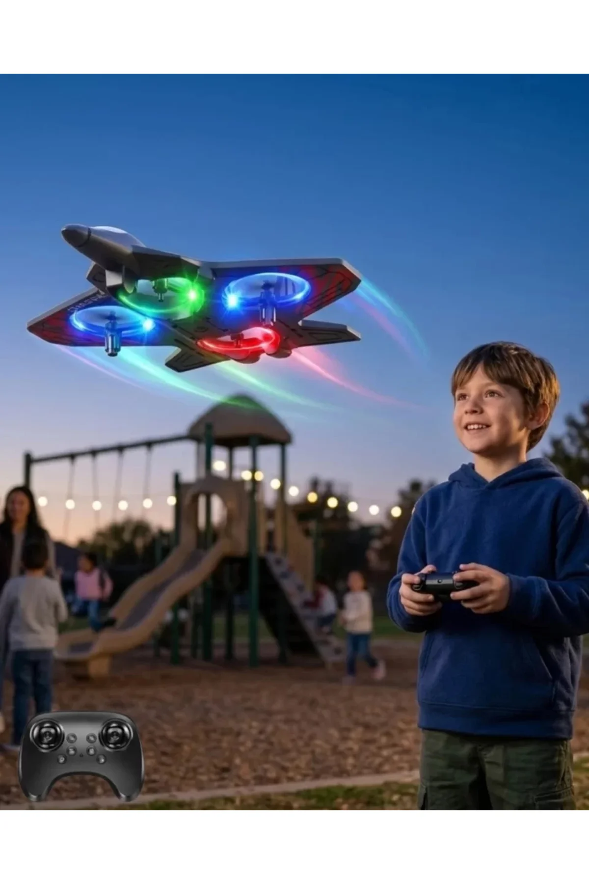Uzaktan Kumandalı Led Işıklı Drone Uçak 360 Derece Dönüş Özellikl