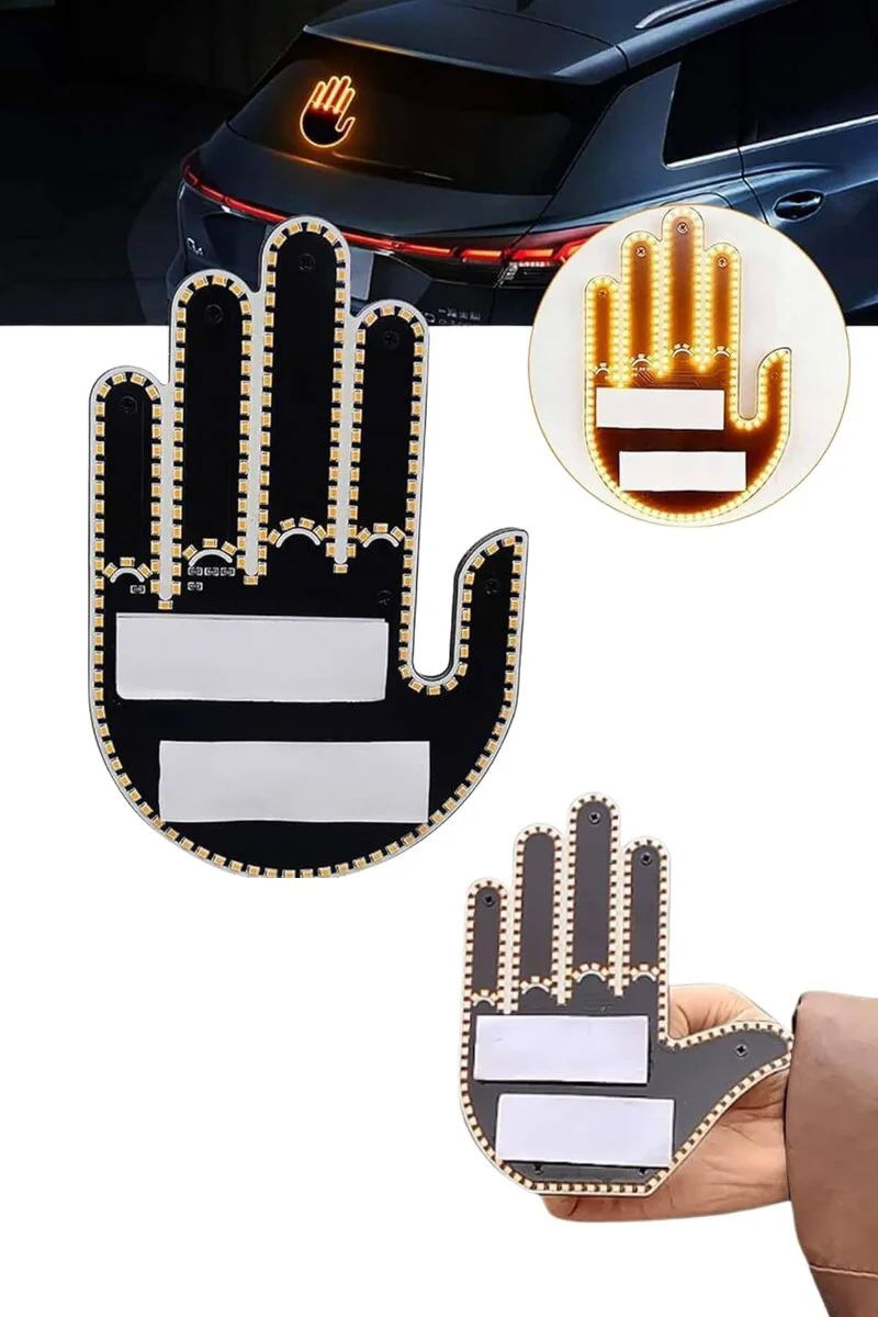 Uzaktan Kumandalı LED Araç Camına Özel El Orta Parmak Işıkları - 3 Mod