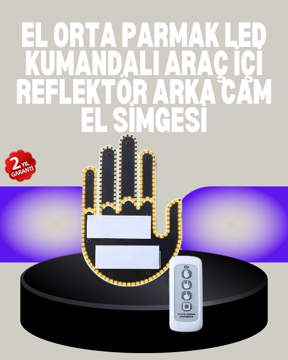 Uzaktan Kumandalı LED Park Uyarı Işığı El Figürlü Model - Enerji Tasarruflu Güvenli Trafik Çözümü