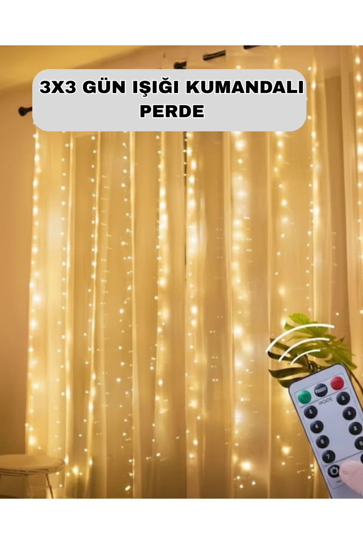 Uzaktan Kumandalı Perde Tipi Günışığı Peri Led Işık Dekorasyon