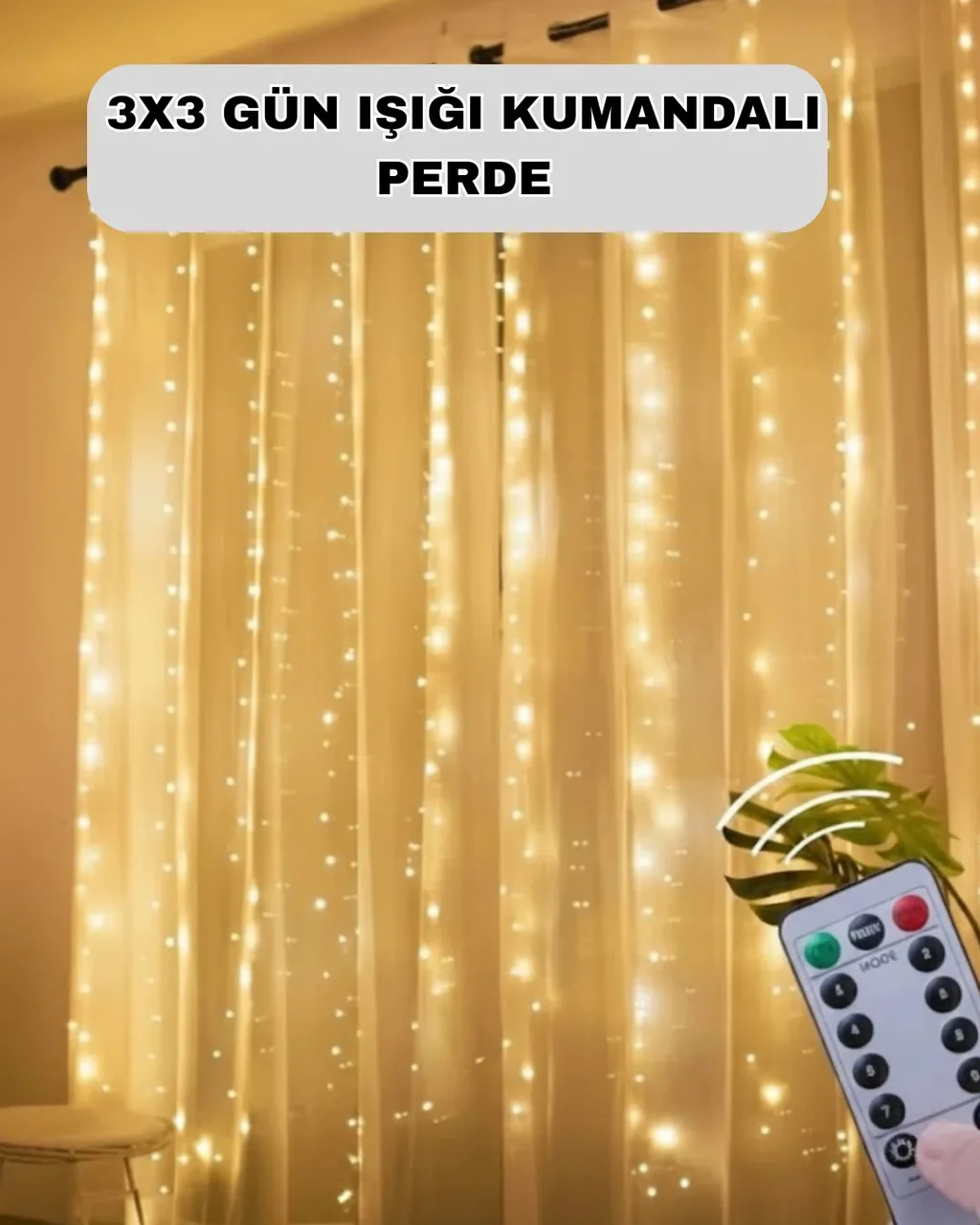 Uzaktan Kumandalı Perde Tipi Günışığı Peri Led Işık Dekorasyon Diğer