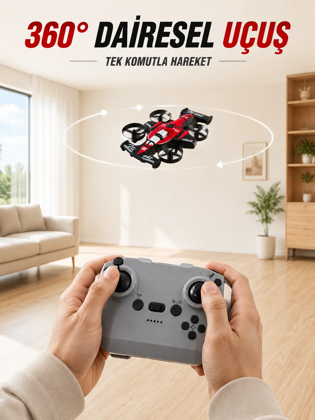 Uzaktan Kumandalı RC Drone 360° Akrobatik Dönüş 3 Kademeli Hız Headless Mode Uzaktan Kumandalı RC Drone 360° Akrobatik Dönüş 3 Kademeli Hız Headless Mode