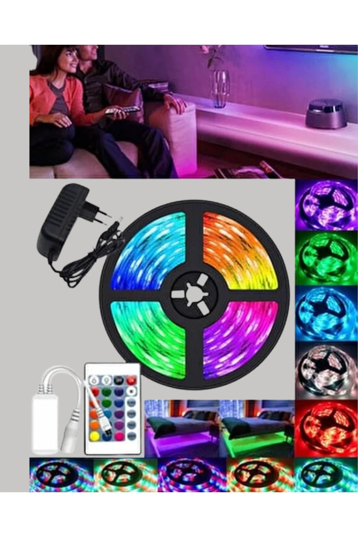Uzaktan Kumandalı RGB Smart Şerit LED Işık Esnek ve Taşınabilir D