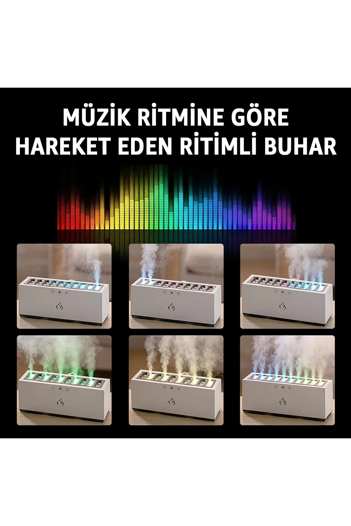 Uzaktan Kumandalı RGB Işıklı Hava Nemlendirici | Ses Sensörlü Eko