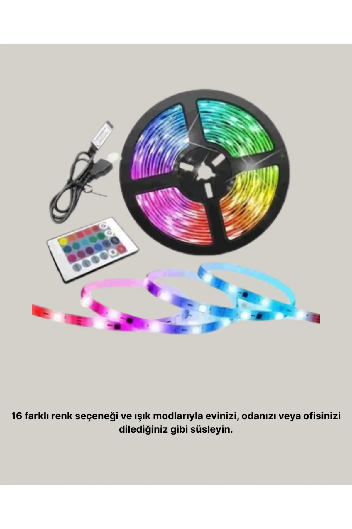 Uzaktan Kumandalı RGB Smart Şerit LED Işık Esnek ve Taşınabilir D