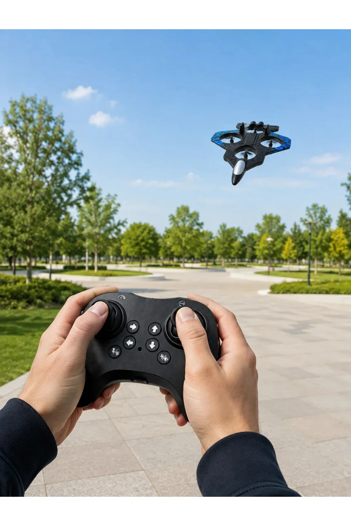 Uzaktan Kumandalı Savaş Uçağı Drone 2.4 GHz Jiroskoplu Tek Tuş Kalkış İniş 360° Dönüş
