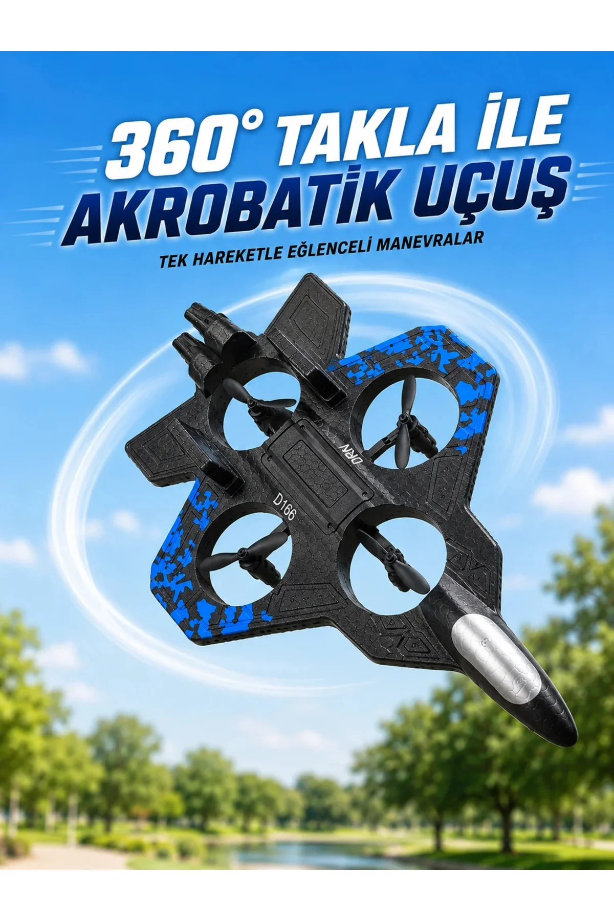 Uzaktan Kumandalı Savaş Uçağı Drone 2.4 GHz Jiroskoplu Tek Tuş Kalkış İniş 360° Dönüş Uzaktan Kumandalı Savaş Uçağı Drone 2.4 GHz Jiroskoplu Tek Tuş Kalkış İniş 360° Dönüş