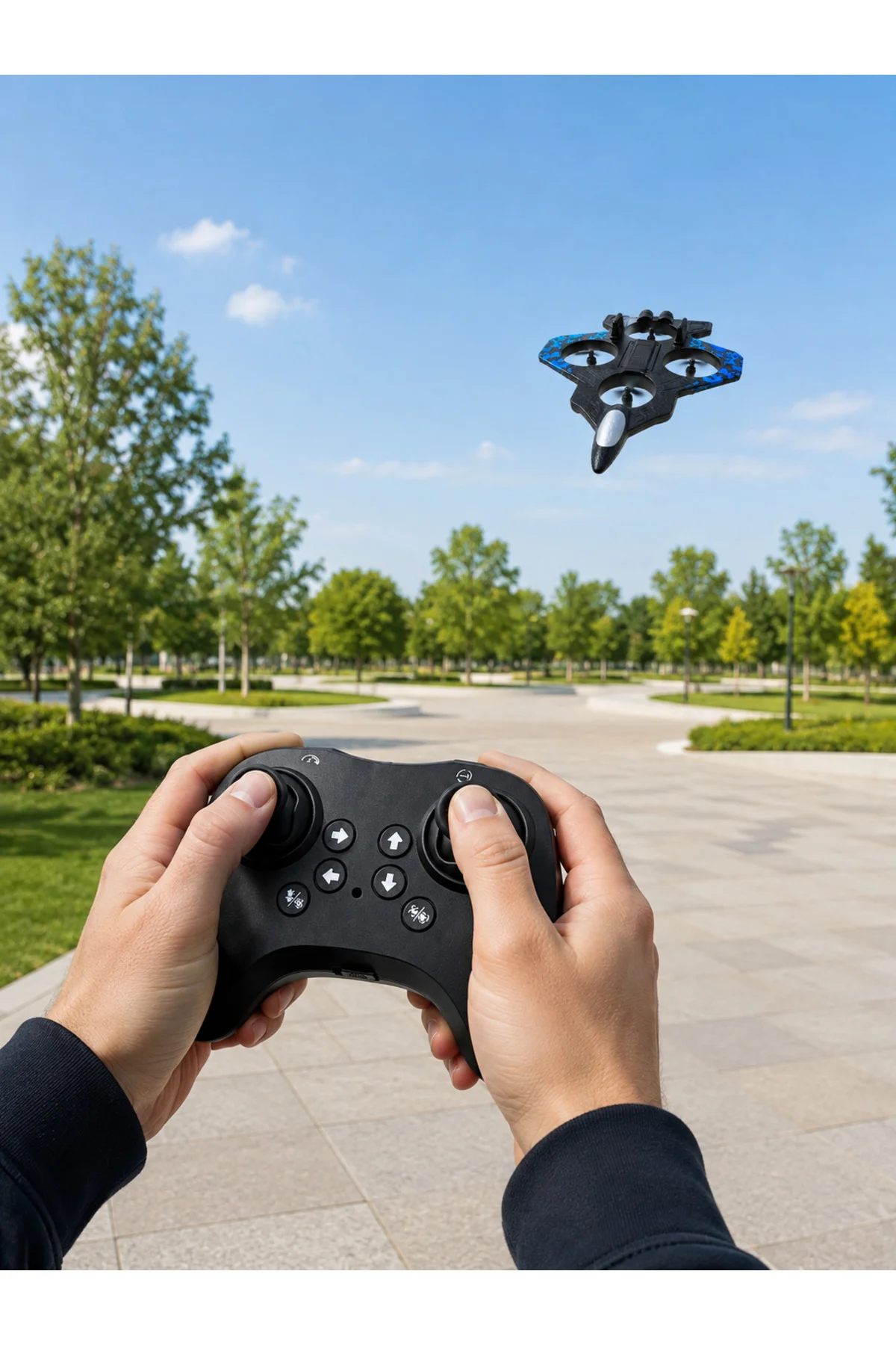 Uzaktan Kumandalı Savaş Uçağı Drone 2.4 GHz Jiroskoplu Tek Tuş Kalkış İniş 360° Dönüş - Görsel 3