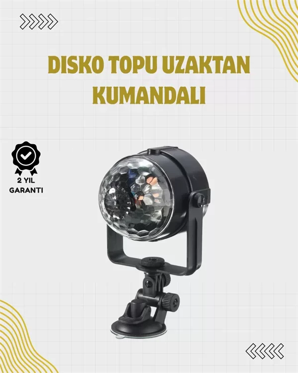 Uzaktan Kumandalı, Ses Kontrollü LED Disko Işığı - Parti ve Kulüpler İçin - Lisinya