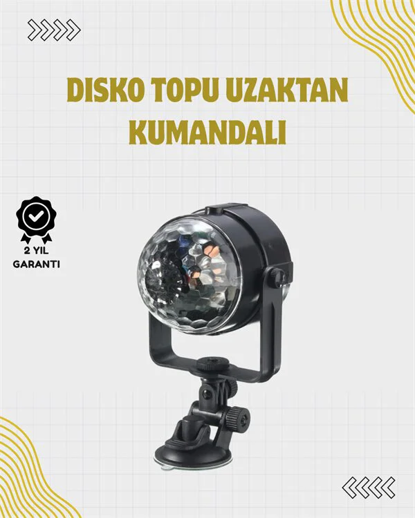 Uzaktan Kumandalı Ses Kontrollü LED Disko Işığı - 7 Modlu Parti Işığı