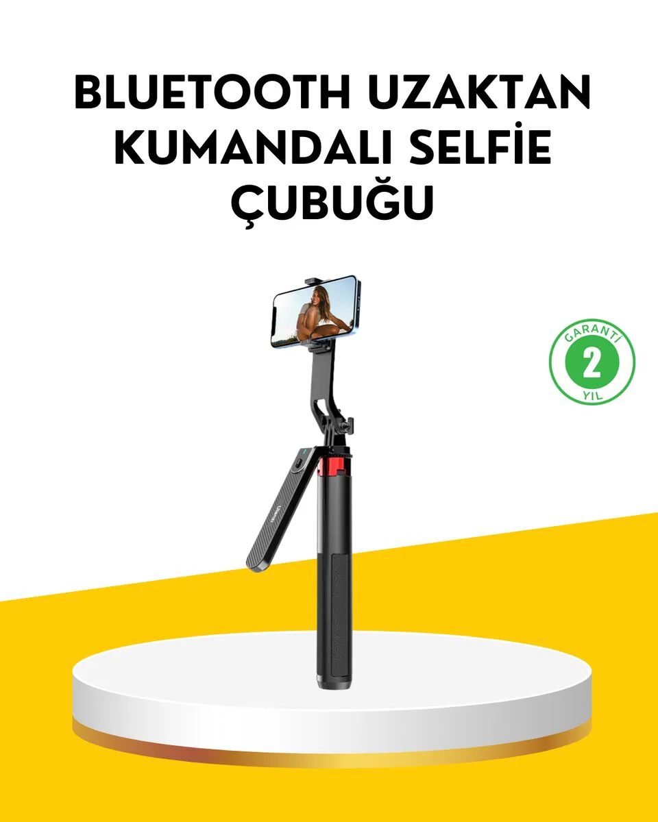 Uzaktan Kumandalı Tripodlu Selfie Çubuğu - Canlı Yayın ve Vlog İçin Profesyonel Çözüm