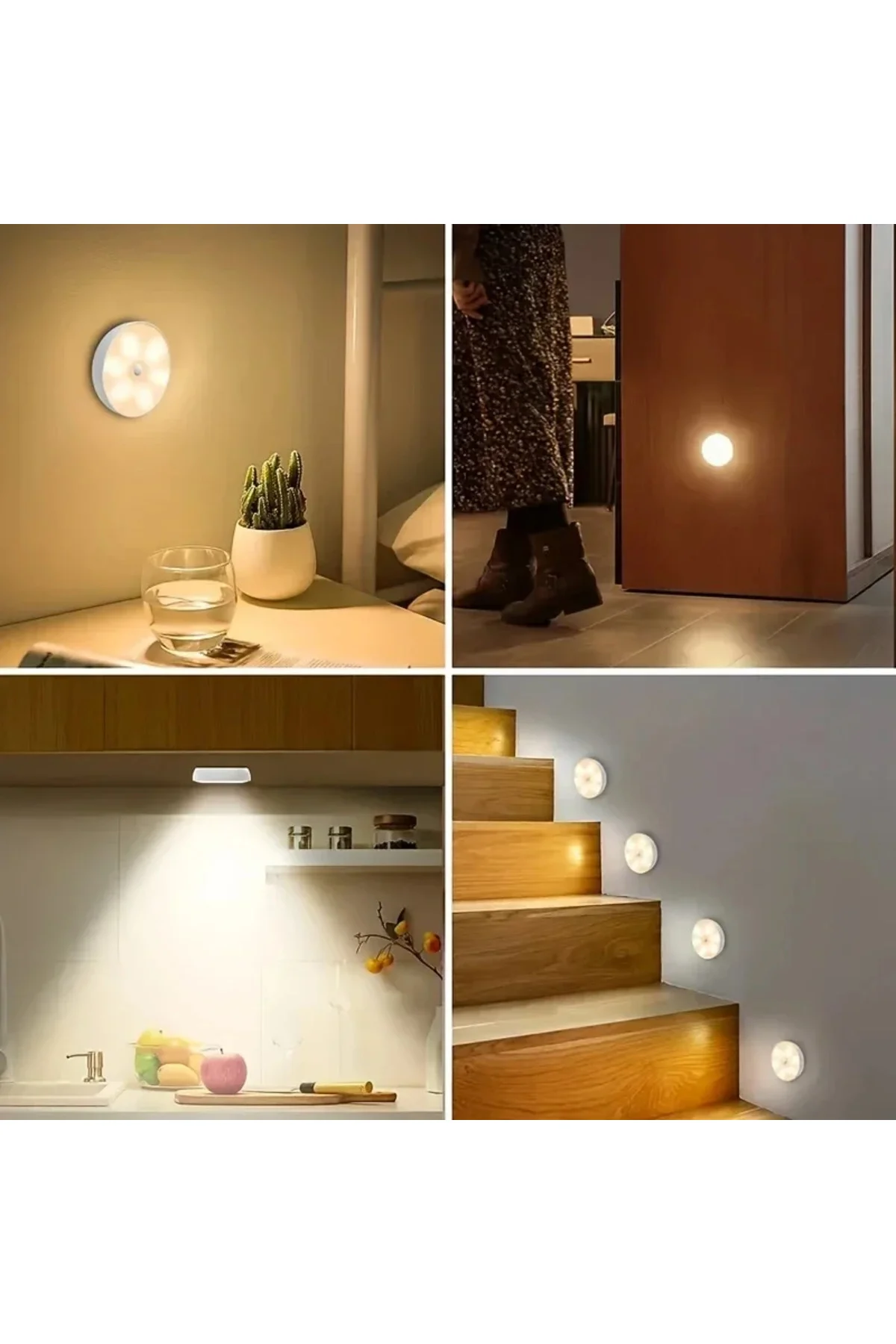 Uzaktan Kumandalı Yapışkanlı 3'lü Led Spot Lamba