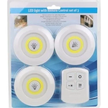 Uzaktan Kumandalı Yapışkanlı Kablosuz Pilli Led 3’lü Bx40 Fiyatı, Yorumları ve Özellikleri