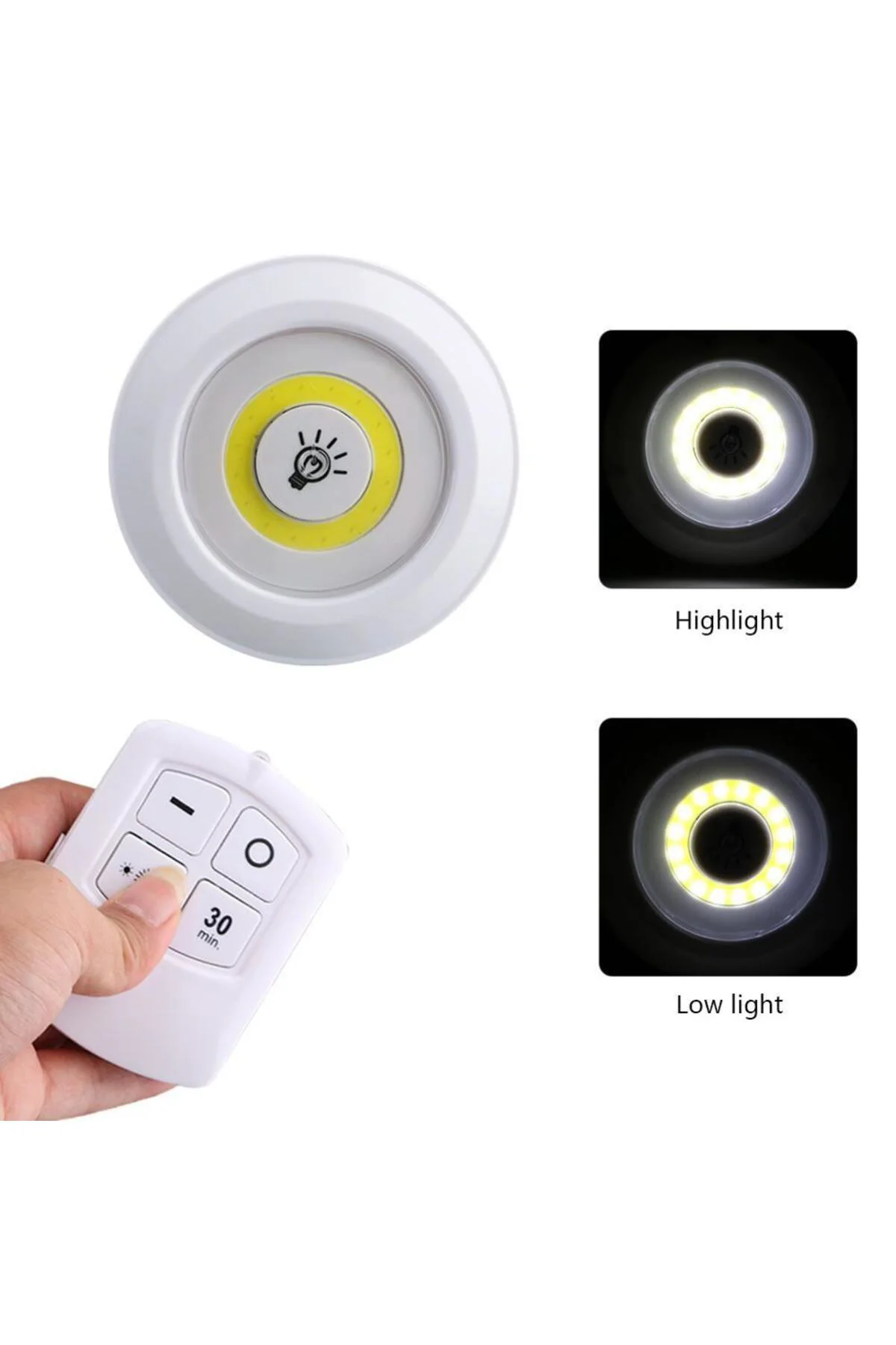 Uzaktan Kumandalı Yapışkanlı 3’lü Led Spot Lamba GO50606651190 Uzaktan Kumandalı Yapışkanlı 3’lü Led Spot Lamba GO50606651190