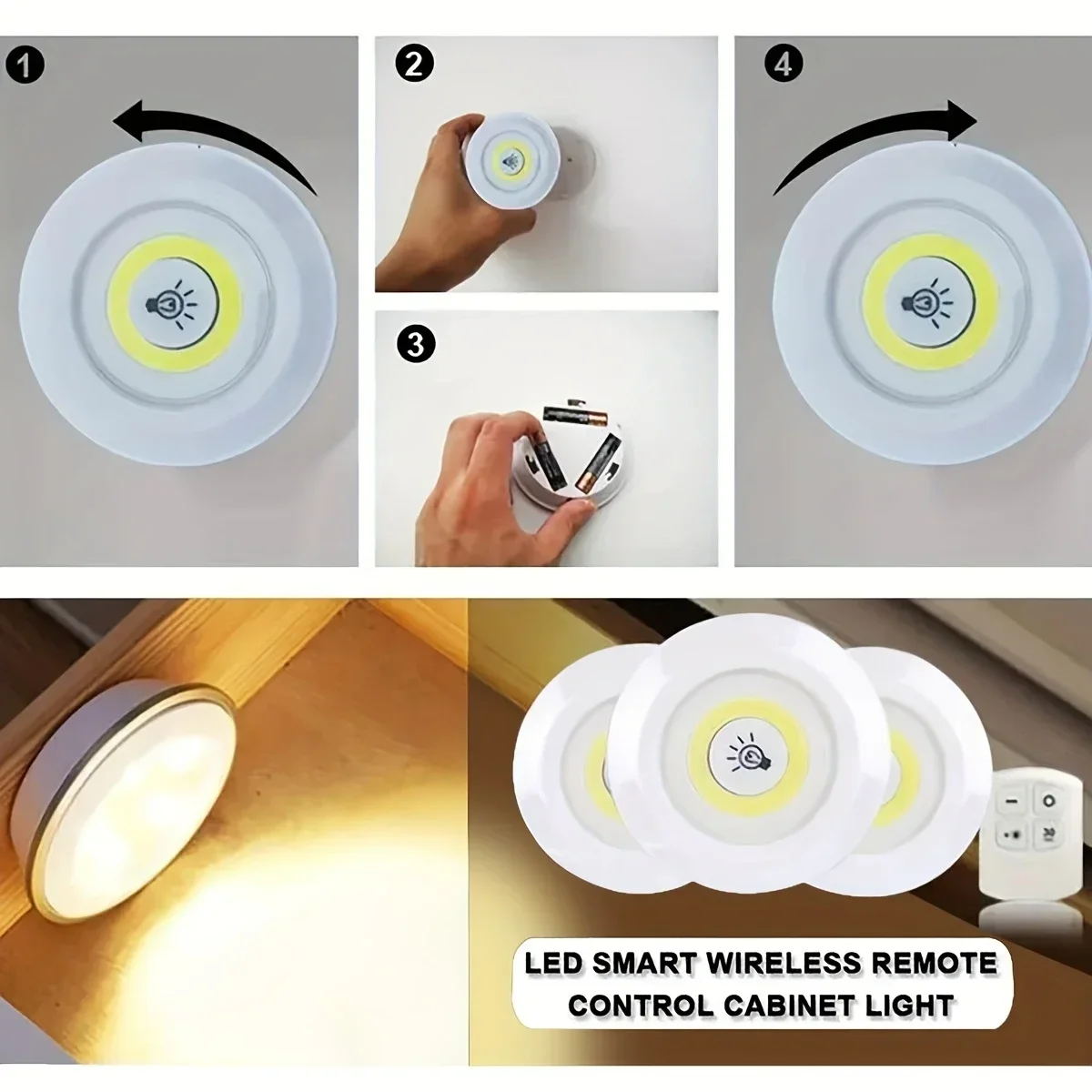 Uzaktan Kumandalı Yapışkanlı 3&amp;#39;lü Led Spot Lamba Bx40 Fiyatı, Yorumları ve Özellikleri