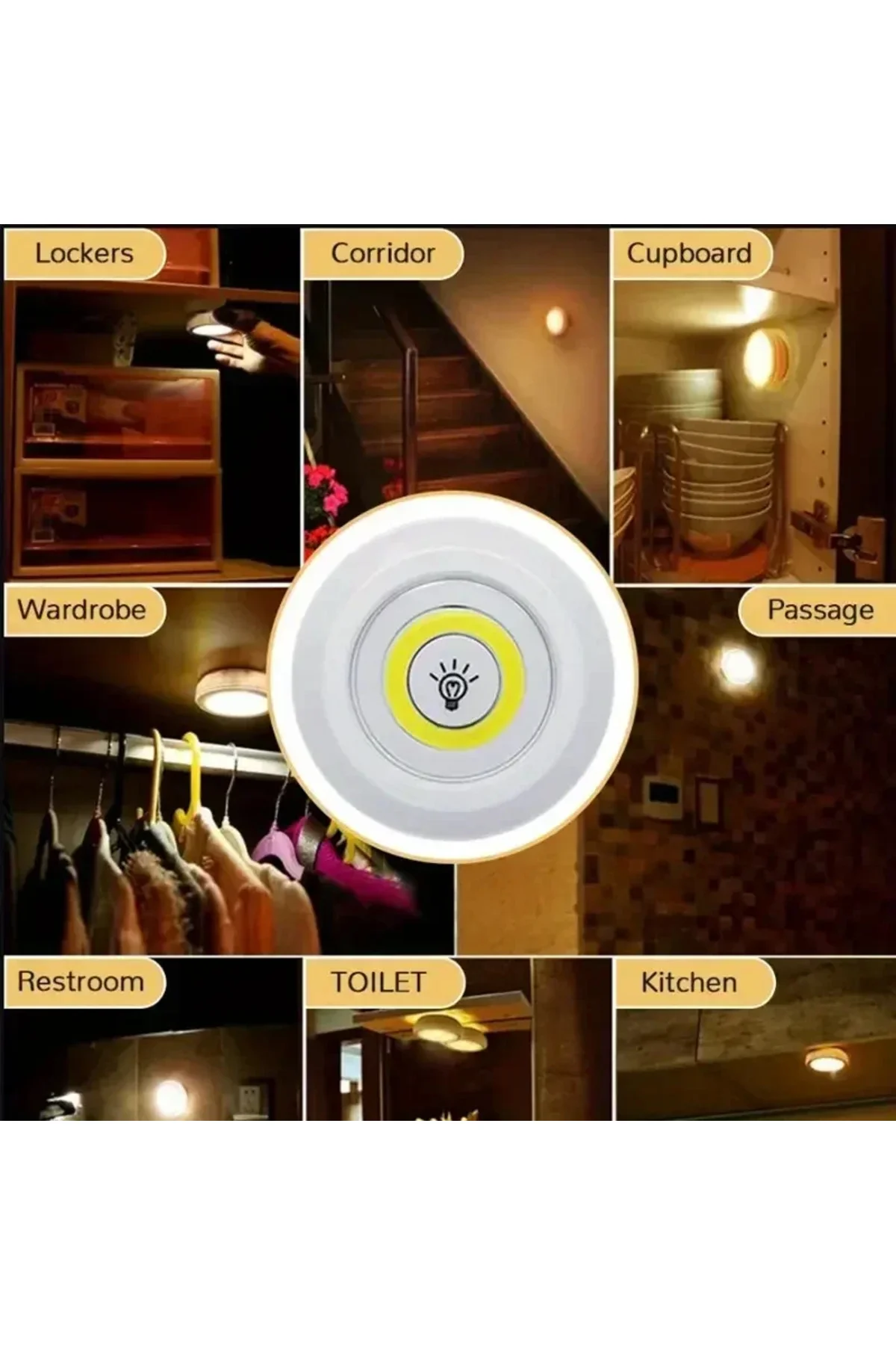 Uzaktan Kumandalı Yapışkanlı 3'lü Led Spot Lamba