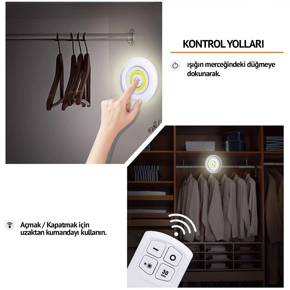 Uzaktan Kumandalı Yapışkanlı Led Spot Lamba Bx40 Fiyatı, Yorumları ve Özellikleri