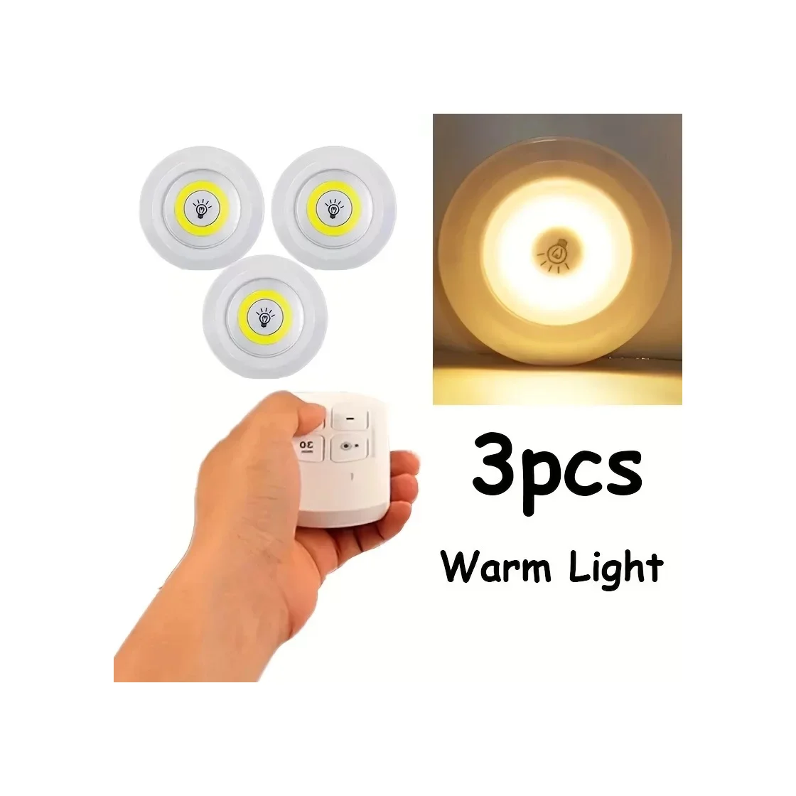 Uzaktan Kumandalı Yapışkanlı 3& 39 Lü Led Spot Lamba 5224 Diğe Uzaktan Kumandalı Yapışkanlı 3& 39 Lü Led Spot Lamba 5224 Diğe