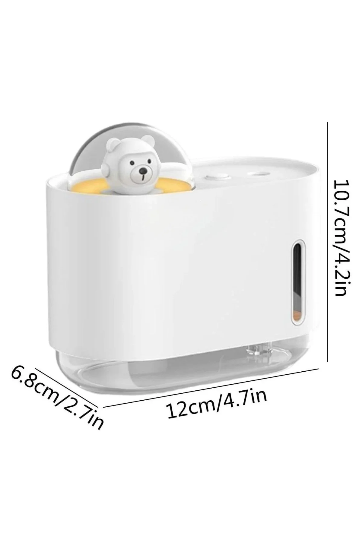 Uzay Ayısı 300 ML USB Hava Nemlendirici – LED Işıklı Masaüstü Buhar Makinesi, Yatak Odası & Çocuk Od