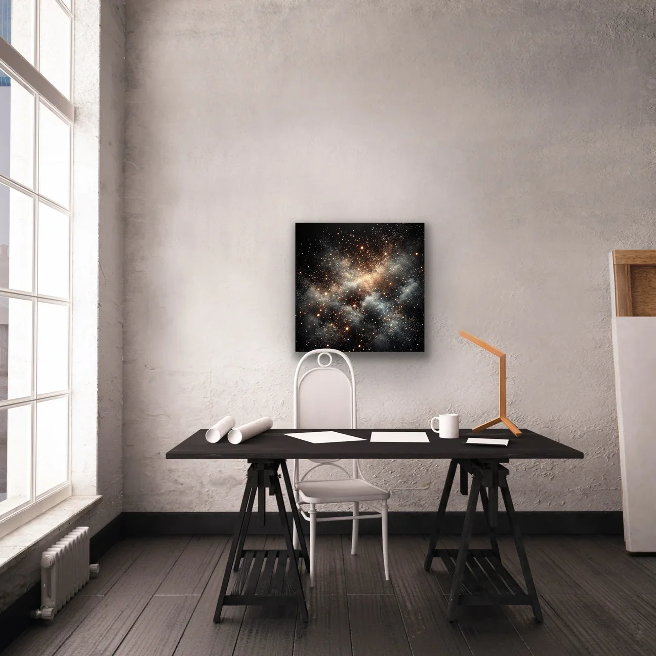 Uzay Boşluğu Kanvas Tablo 60x60cm - Çerçevesiz Duvar Sanatı
