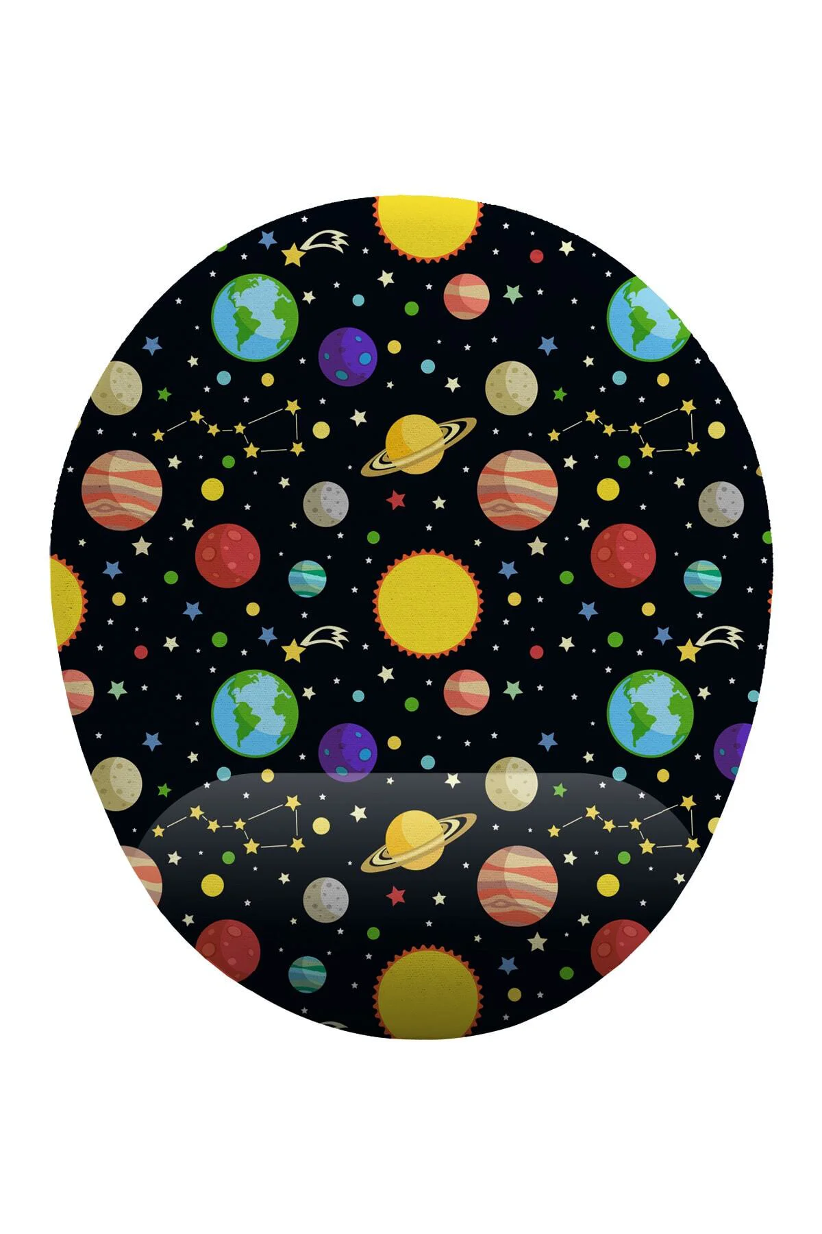 Uzay Güneş Ve Gezegenler Bilek Destekli Mouse Pad Ergonomik Kayma