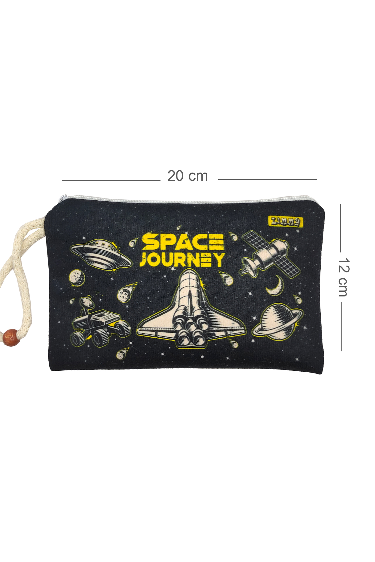 Uzay Mekiği Galaksi Desenli Kalem Kutusu Yıkanabilir Bez Kalemlik