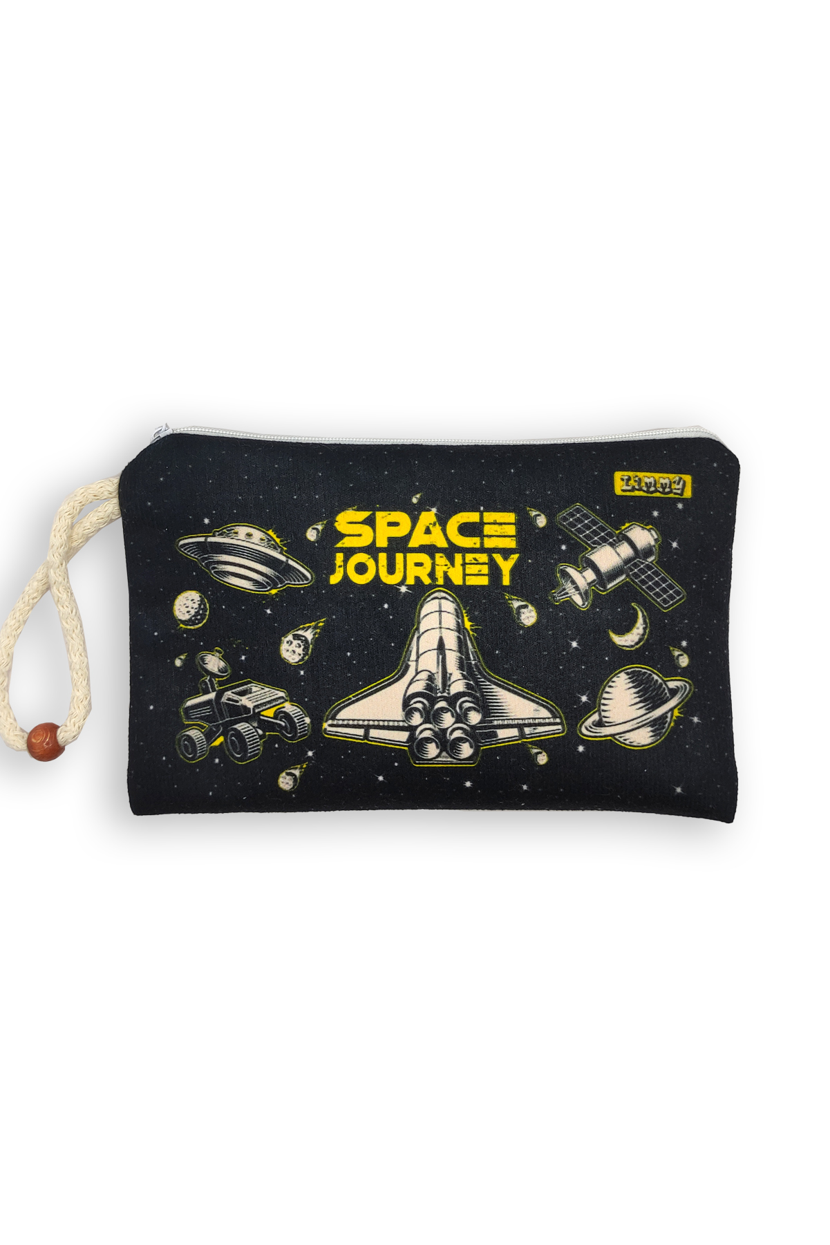 Uzay Mekiği Space Shuttle Desenli Kalem Kutusu Yıkanabilir Bez Ka
