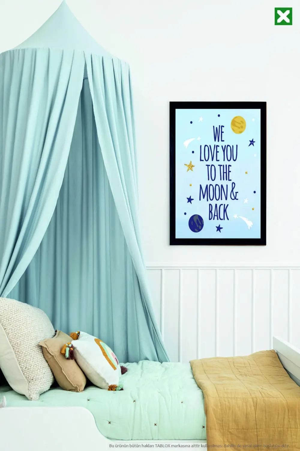 Uzay Temalı 3’lü Çerçeve Görünümlü Modern MDF Tablo Seti –Bebek v