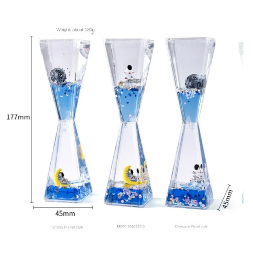 Just Cheap Store Uzay Temali Dökülen Yağ Kum Saati