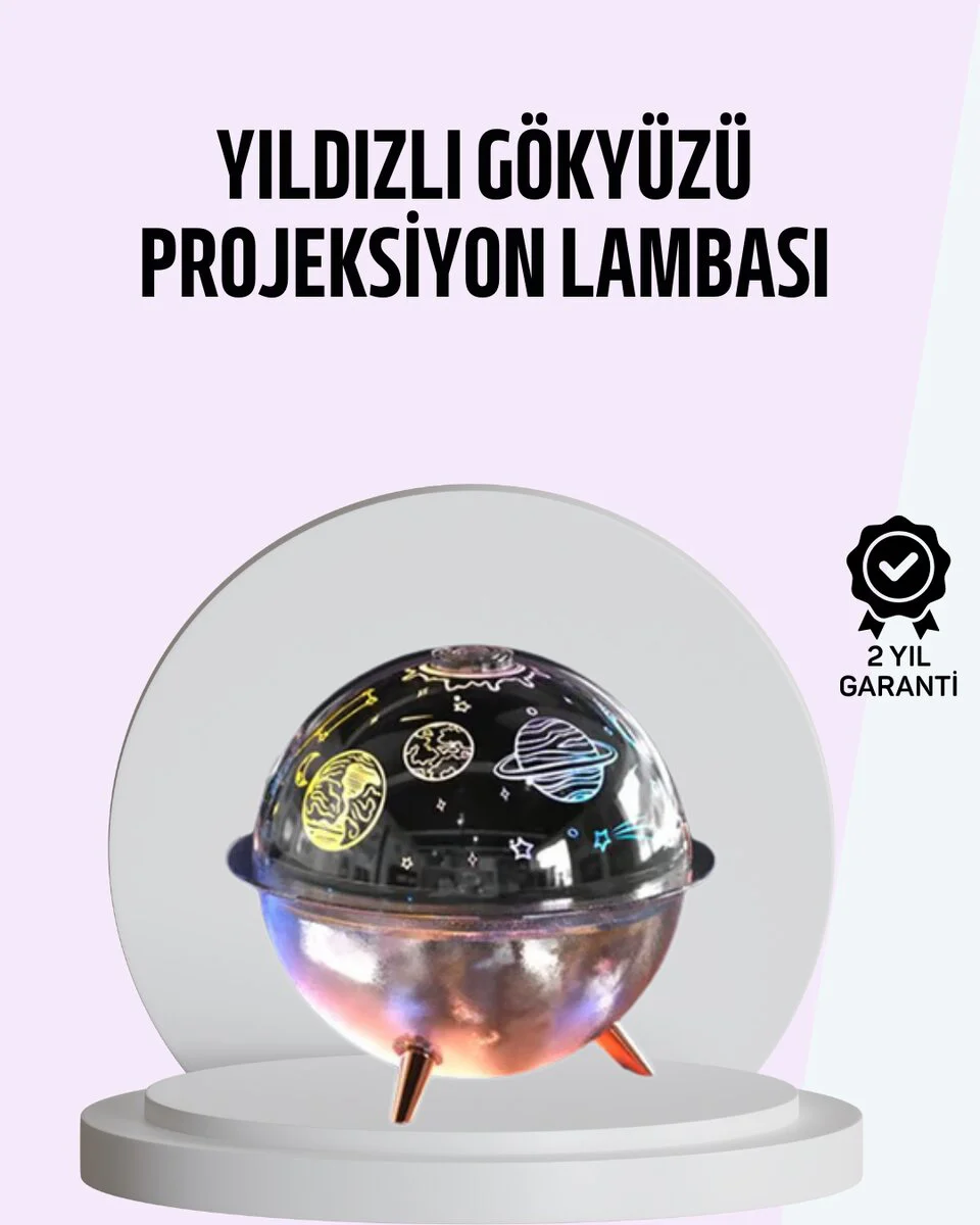 Uzay Temalı Işık Projektörü ve Hava Nemlendirici - Galaksi, Yıldız ve Uzay Atmosferi