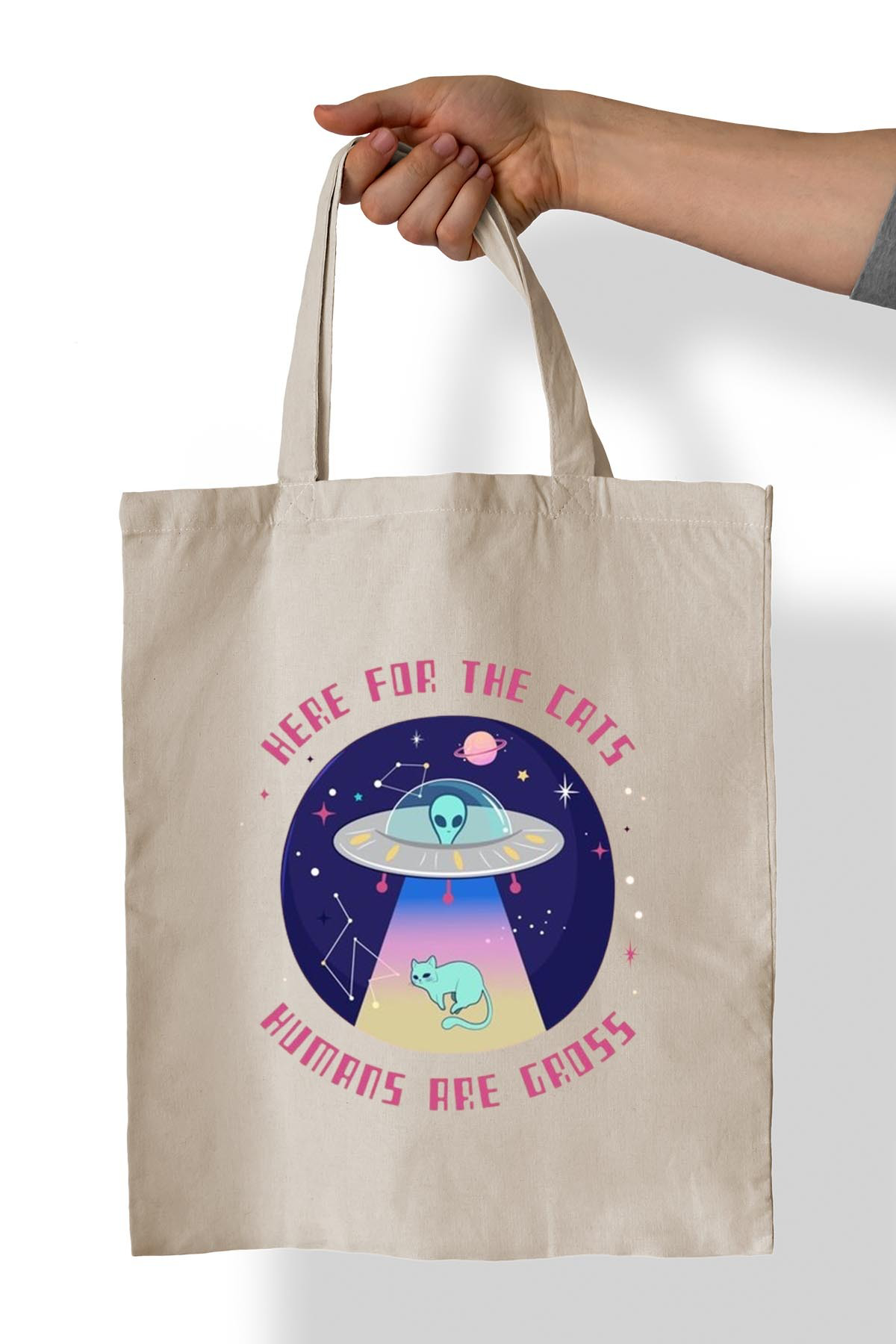 Remonz Uzayli Baskili %100 Pamuk 35X38 Cm Bez Çanta