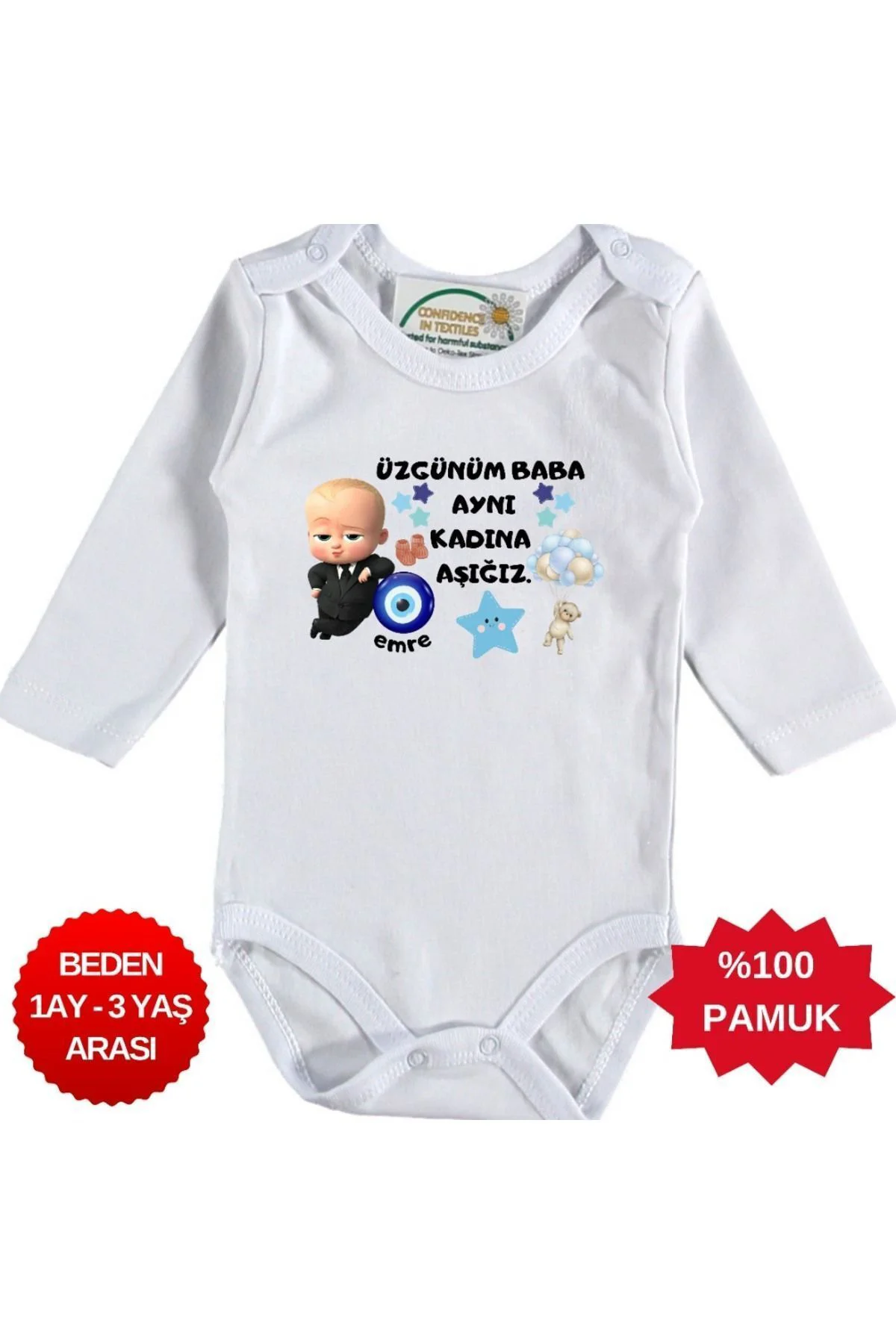 Üzgünüm Baba Aynı Kadına Aşığız Yazılı Kişiye özel erkek Bebek Zıbın Üzgünüm Baba Aynı Kadına Aşığız Yazılı Kişiye özel erkek Bebek Zıbın