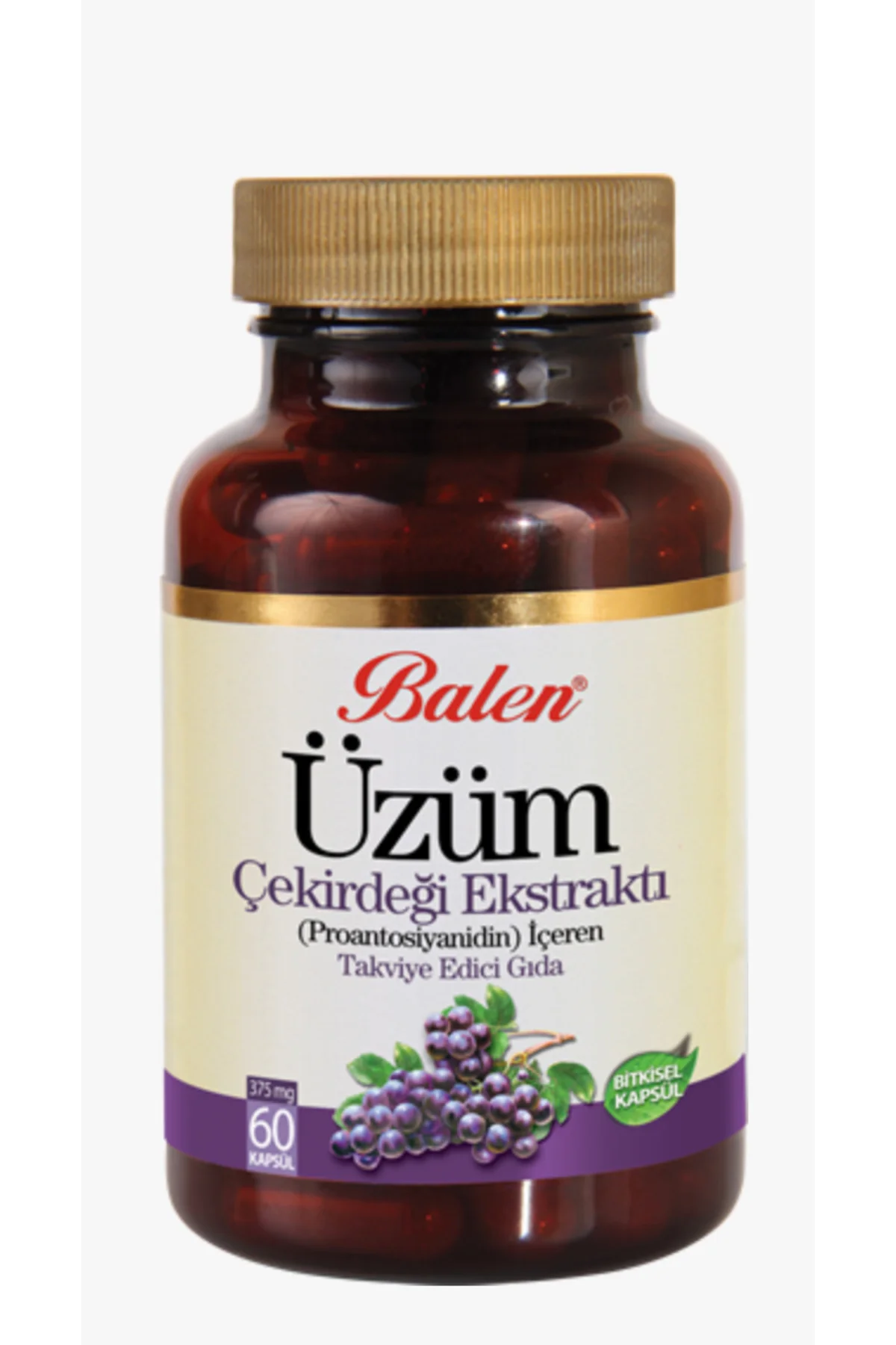 Üzüm Çekirdeği Ekstraktı ( Proantsiyanidin) İçeren Takviye Edici Gıda 375 Mg*60