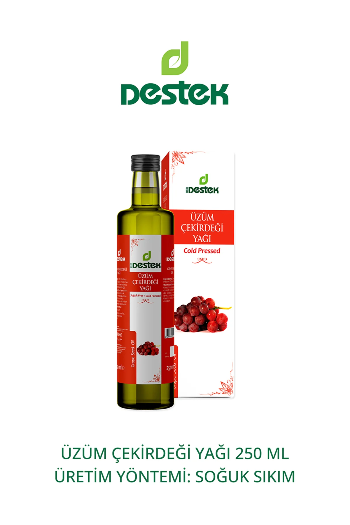 Üzüm Çekirdeği Yağı 250 ml Soğuk Pres