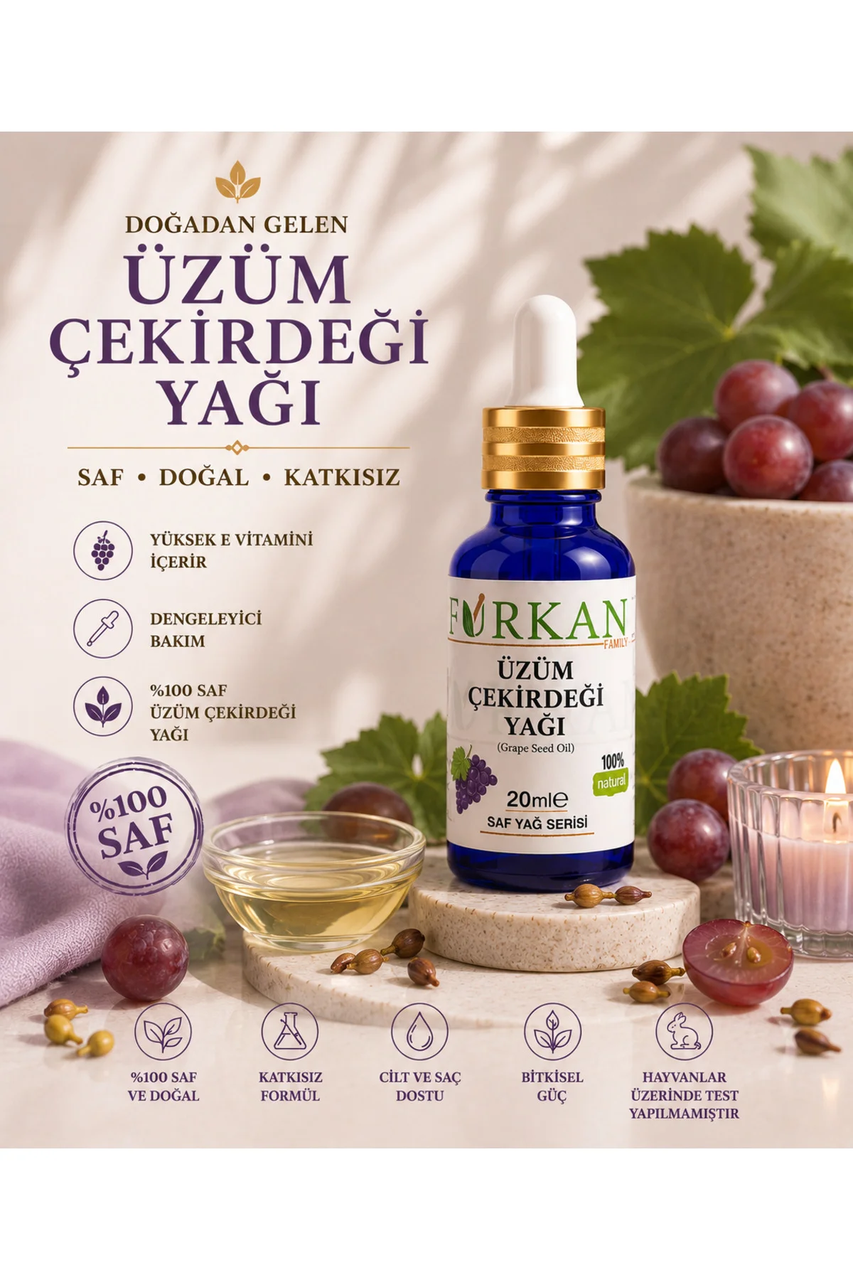 Üzüm Çekirdeği Yağı 50ml
