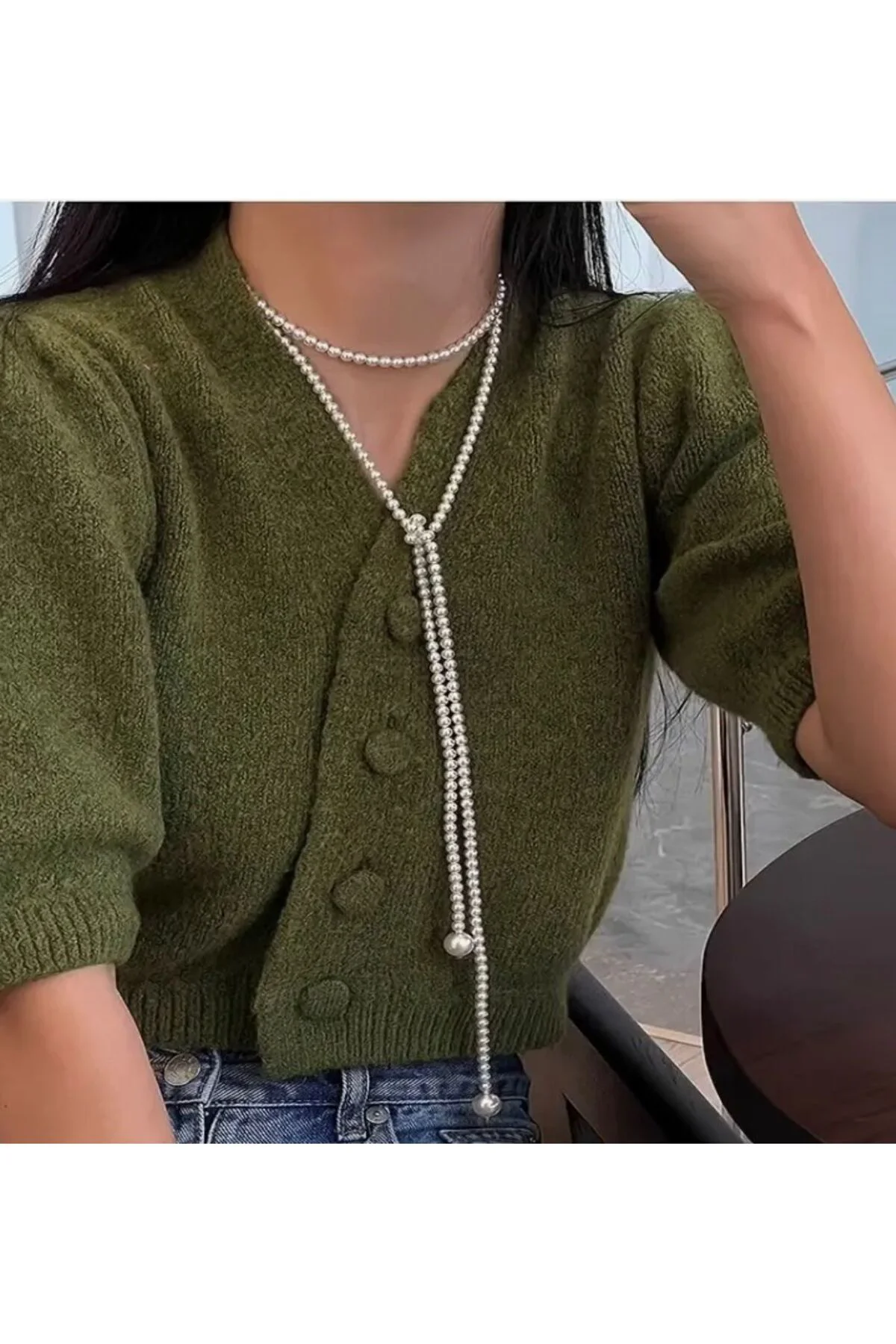 UZUN BAĞLAMALI ZARİF İNCİ KOLYE