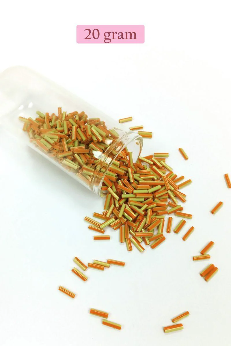 Uzun Boru Kesme Boncuk 2mm x 10mm - Yeşil Turuncu 20gr - Takı & El İşleri Yapımı Fiyatı, Yorumları ve Özellikleri
