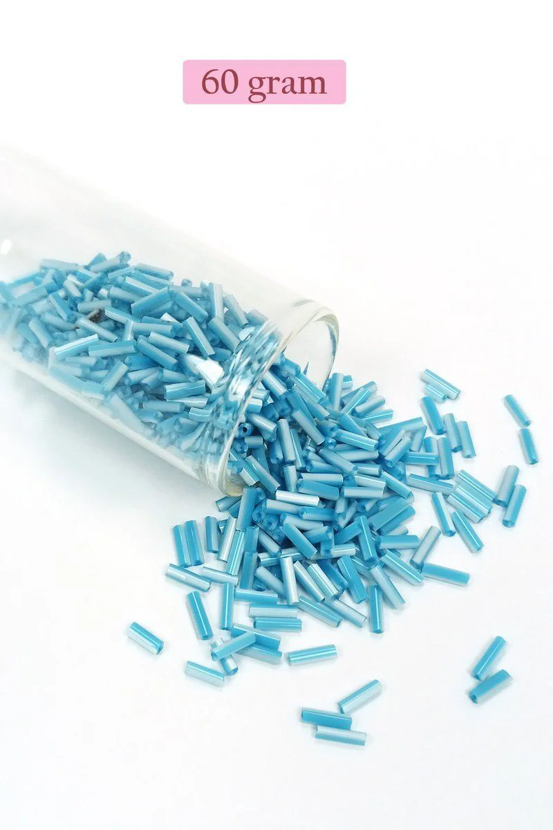 Uzun Boru Kesme Boncuk 2mm x 10mm - Açık Mavi Beyaz - 60 Gr - El İşleri ve Aksesuar Yapımı İçin Fiyatı, Yorumları ve Özellikleri