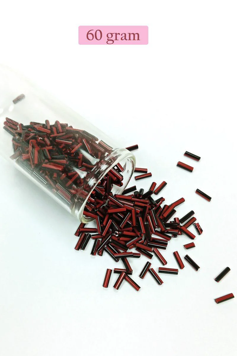 Uzun Boru Kesme Boncuk 2mm x 10mm - Kırmızı Siyah, 60g El İşleri ve Takı Yapımı İçin Fiyatı, Yorumları ve Özellikleri