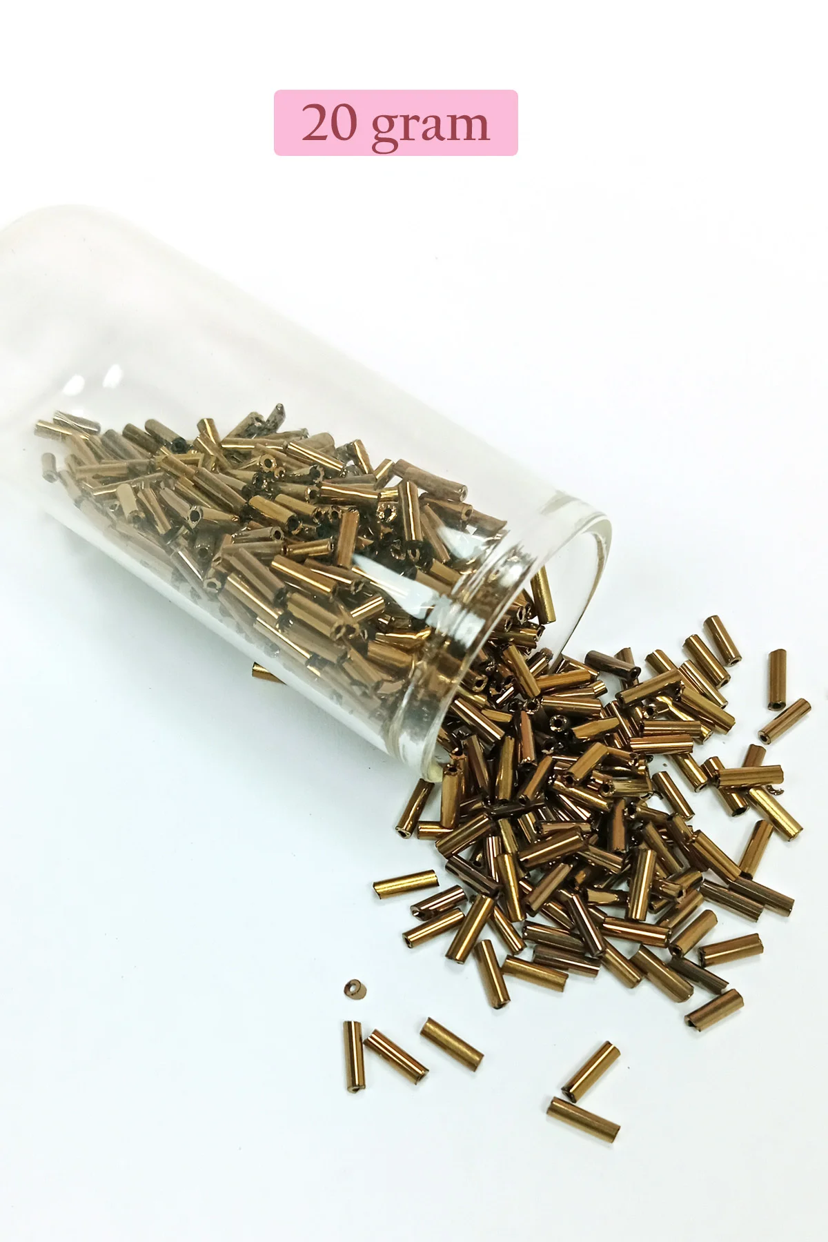 Uzun Boru Kesme Boncuk Çap 2mm Uzunluk 10 mm - 20 Gram - Parlak G