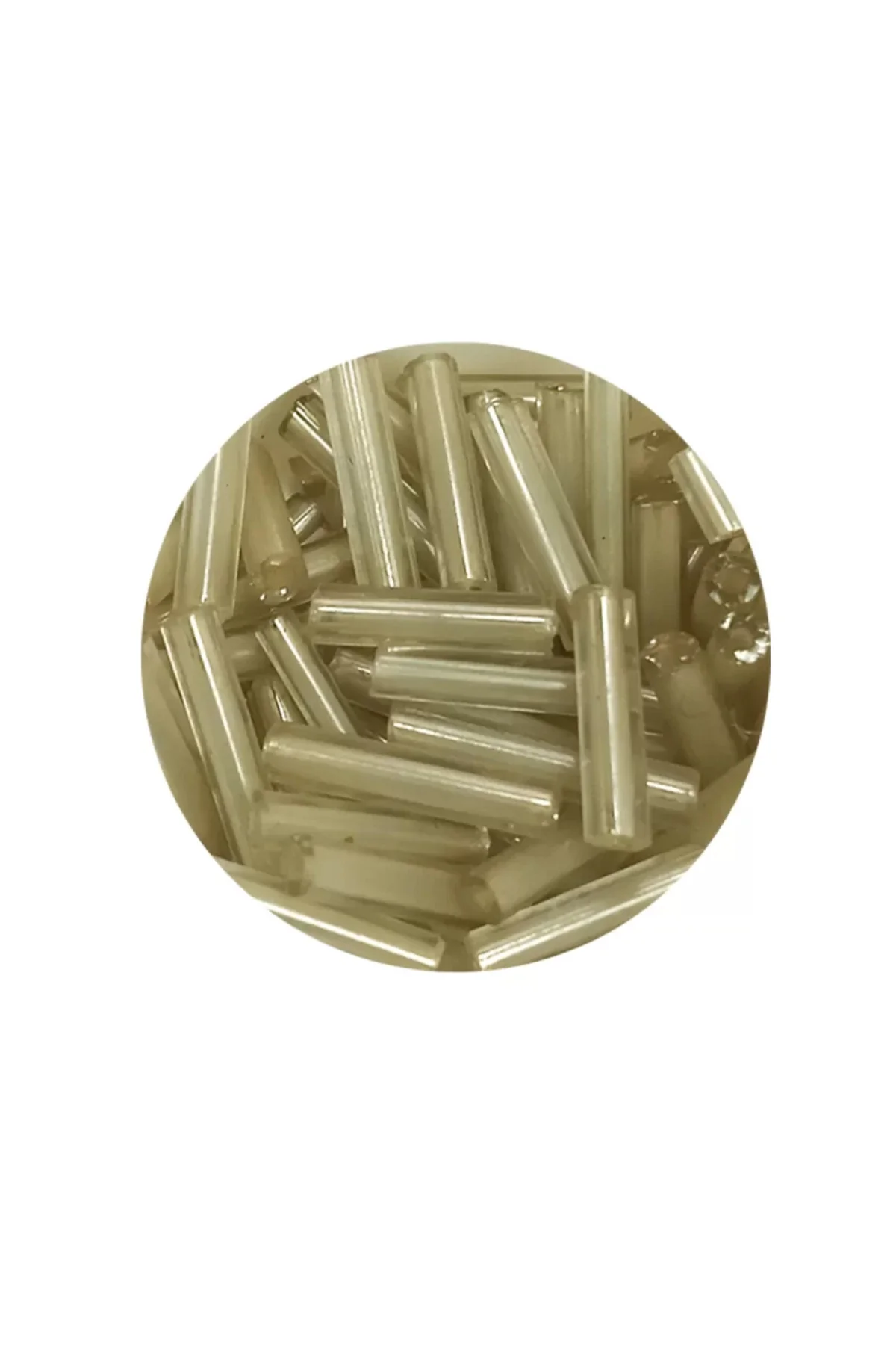 Uzun Boru Kesme Boncuk Çap 2mm Uzunluk 10 mm - 20 Gram - Şeffaf B